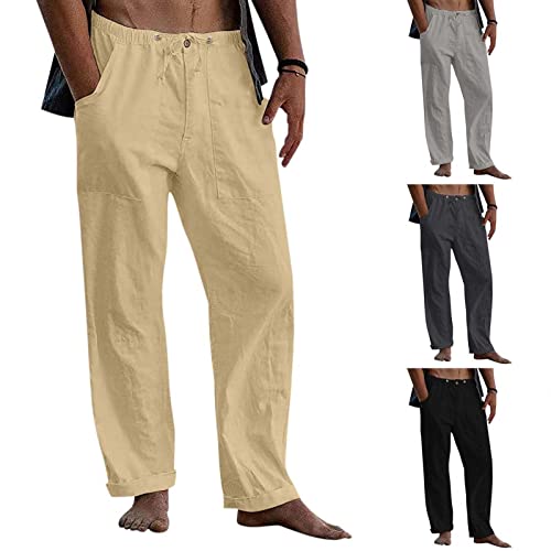 Generisch Leinenhose Herren Cargohosen Prime 2025 Sommerhose Leicht Baumwolle Leinen Freizeit Cargo Hose Gutscheine Männer Jogginghose Basic Angelhose Schwarze Stoffhose Sale Khaki L Generisch Leinenhose Herren Cargohosen Prime 2025 Sommerhose Leicht Baumwolle Leinen Freizeit Cargo Hose Gutscheine Männer Jogginghose Basic Angelhose Schwarze Stoffhose Sale Khaki L von Generisch