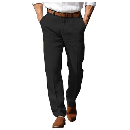 Generisch Leinenhose Herren Lang, Leinenhose Herren Lang Leichte Sommerhose Business Elegant Chino Stoffhose Anzughose Dünne Leinen Hose Strandhose Weite Freizeithose Herrenhosen, Schwarz, XL Generisch Leinenhose Herren Lang, Leinenhose Herren Lang Leichte Sommerhose Business Elegant Chino Stoffhose Anzughose Dünne Leinen Hose Strandhose Weite Freizeithose Herrenhosen, Schwarz, XL von Generisch