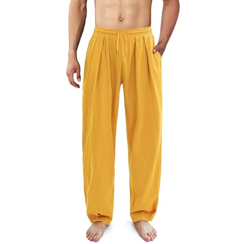 Generisch Leinenhose Herren Leicht Sommerhose Freizeithose Einfarbig Hose Lang mit Kordelzug für Männer Strandhose Urlaub Alltag Generisch Leinenhose Herren Leicht Sommerhose Freizeithose Einfarbig Hose Lang mit Kordelzug für Männer Strandhose Urlaub Alltag von Generisch