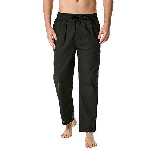 Generisch Leinenhose Herren Sommerhose Leicht Herren mit Kordelzug Strandhose Freizeithose Lang Herrenhosen Stilvoll und elegant von Generisch