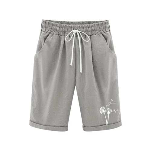 Generisch Leinenhose Kurze Mädchen Leicht Shorts Sommer Freizeit Hose Baumwolle Leinen Strandshorts Elastische Taille Sommerhose Elegant Einfarbig Stoffhose mit Taschen Sweatshorts 3-13 Jahre von Generisch