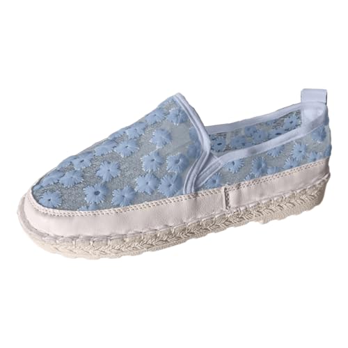 Generisch Leinenschuhe Damen Schlupfschuhe Ballerina Stoffschuhe Sommer Sommerschuhe Bequem Schuhe Frühling Leichte Halbschuhe Für Segeltuchschuhe Flache Ballerinas Sportlich von Generisch