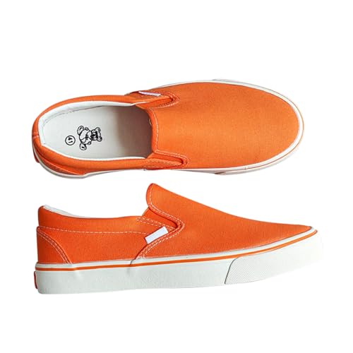 Generisch Leinenschuhe Herren, Espadrilles Herren Bequem Slipper Unisex Flache Schuhe Slip on Sommerschuhe Sommer Freizeitschuhe Atmungsaktiv Stoffschuhe Leinenschuhe Orange, 44 von Generisch