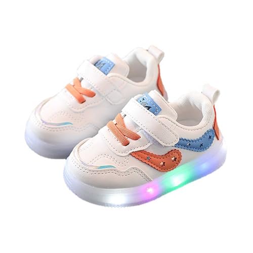 Generisch Leuchtende Sneakers für Jungen 1-6 Jahre Slip-on Freizeitschuhe mit weicher Sohle Trendiger Stil bequem für Kindergarten Alltag (Blue, 30) von Generisch