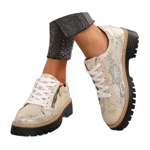 Generisch Loafer Damen Halbschuhe Slipper Flach Stoffschuhe Bequeme Elegant Mary Jane Schuhe Plateau Breite Füße Mokassins Atmungsaktive Chunky Damenschuhe Slip On Outdoor Walkingschuhe von Generisch