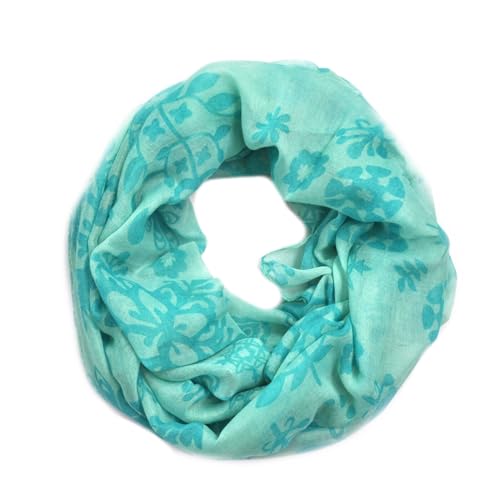 Generisch Loop Schal Loopschal Schlauchschal Rundschal Halstuch Tuch Halstücher Damenschal Blumen Tücher Damen (Hellgrün) von Generisch