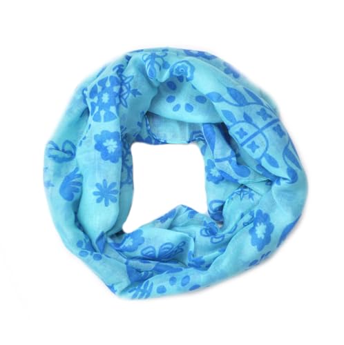 Generisch Loop Schal Loopschal Schlauchschal Rundschal Halstuch Tuch Halstücher Damenschal Blumen Tücher Damen (Türkis) von Generisch