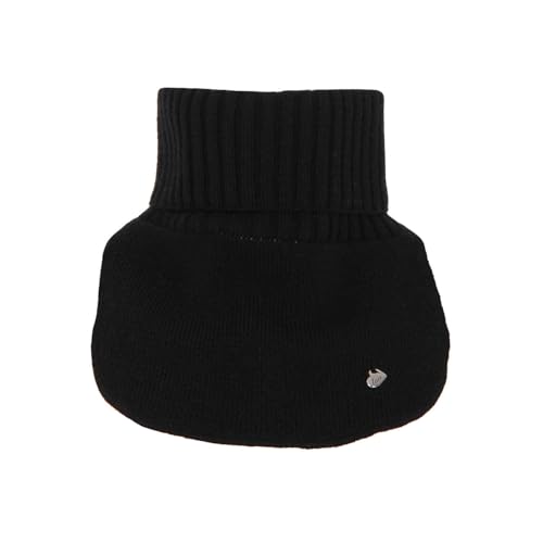Generisch Loopschal Rollkragen Schornstein Loop Sehr Warm Pullover Kragen Winterschal Schal Damen für Mädchen Kind Rosa Cream Winter Herbst Warm mini Herz (Schwarz) von Generisch