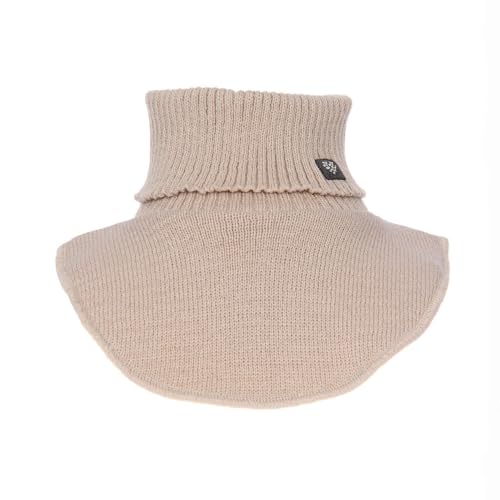 Generisch Loopschal Rollkragen Schornstein Loop Sehr Warm Pullover Kragen Winterschal Schal für Mädchen dekorativer Patch (Beige) von Generisch