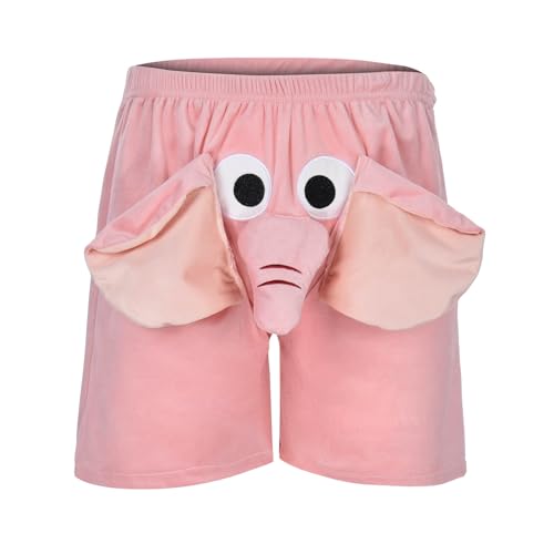 Generisch Lustige Unterhosen Männer Herren Shorts Unterhose Mit Rüssel Elefanten Lustiger Boxer Neuheits Hosen Boxershorts mit Tiermotiv von Generisch