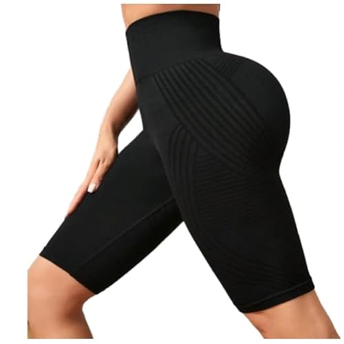 Generisch Luveon Slimmove 3D Anti Cellulite Short Leggings, Slimmove High Waist Compression Buttock Shaping Yoga Fitness Shorts (Black,l) von Generisch
