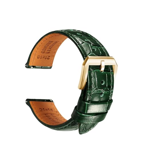 Generisch Luxus-Leder-Uhrenarmband mit Schnellverschluss, 20 mm, 21 mm, 22 mm, Zubehör, Uhrenarmbänder, Armbänder for Uhrenarmbänder(PB GreenG G,19mm) von Generisch