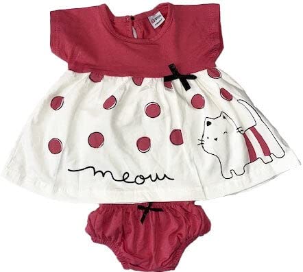 Generisch Mädchen Baby Kinder Sommerkleid 95% Baumwolle Rot 74-80 von Generisch