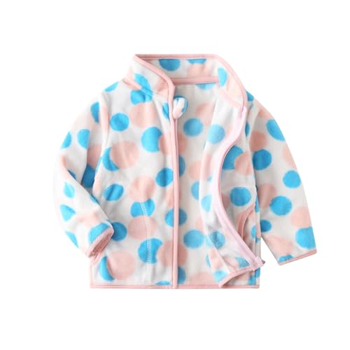 Generisch Mädchen Fleecejacke Kinder Mantel Reißverschluss Jacke Mode Klamotten Warme Loose Kleidung Classic Tops Casual Wintermantel Winddicht Thermojacke Übergangsjacke Hellblau, 7 Jahre von Generisch