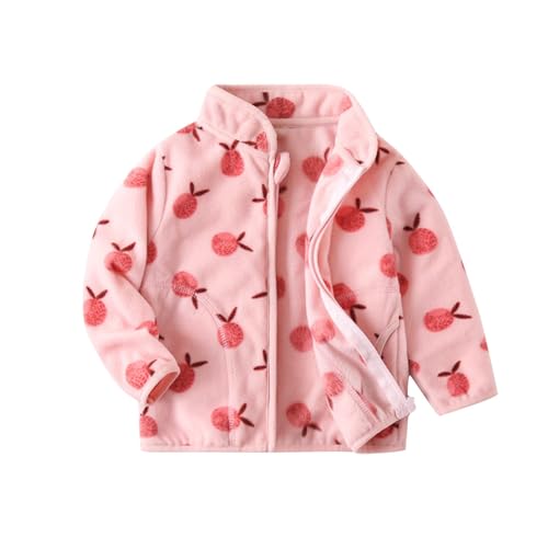 Generisch Mädchen Fleecejacke Kinder Mantel Reißverschluss Jacke Mode Klamotten Warme Loose Kleidung Classic Tops Wintermantel Winddicht Thermojacke Übergangsjacke Rosa, 6 Jahre von Generisch