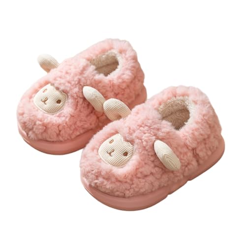 Generisch Mädchen Hausschuhe Flauschige Winter-Hausschuhe für Kleinkinder mit Schaf-Design weich Bequeme Hausschuhe für Mädchen warme Kinderpantoffeln (22 Toddler) von Generisch