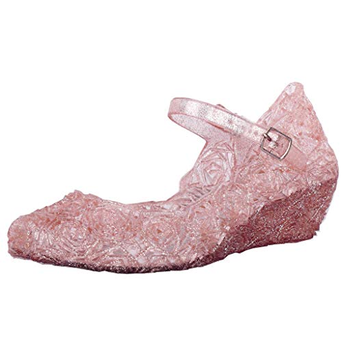 Generisch Mädchen Prinzessin Schuhe Schulschuhe Flache Schuhe Kleiderschuhe Absätze niedrige Keilpumps mit Perlen und Strasssteinen Kinder Party Mädchen Abendschuhe Bequem Kindergartenkleid von Generisch