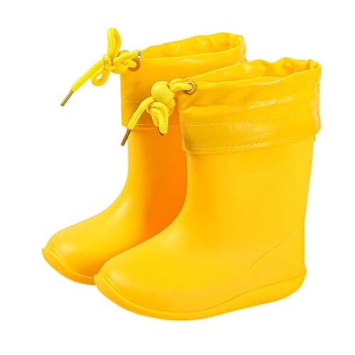 Generisch Mädchen-Regenstiefel für Kleinkinder Kinder Leichte Outdoor-Spielschuhe Bequeme Alltagsstiefel Strapazierfähige Gummistiefel (Yellow, 31 Little Child) von Generisch