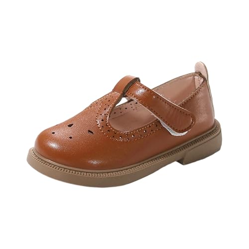 Generisch Mädchen Sandalen Slip On mit Hohl Design Weicher Sohle für Kinder Freizeitschuhe Leicht Bequem (Brown, 30 Little Child) von Generisch