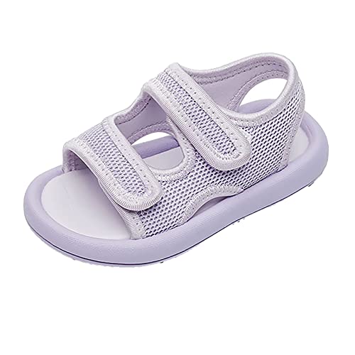 Generisch Mädchen Sandalen Unisex Casual Open Toe Leichte verstellbare Riemen Sport Sandalen Lauflernschuhe Hausschuhe (Purple, 35.5 Big Kids) von Generisch