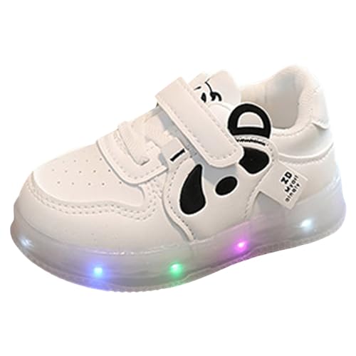 Generisch Mädchen Sneakers Mädchen Turnschuhe Leichte Atmungsaktive Laufschuhe mit Pailletten Schleife für Tanzschule Freizeit (White, 23 Toddler) von Generisch