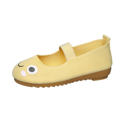 Generisch Mädchen-Sneakers atmungsaktiv modisch bequem leichte Schuhe für Kinder Alltag Freizeit süß Bedruckt Mesh lässig (Yellow, 28.5 Little Child) von Generisch
