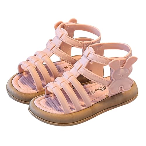 Generisch Mädchen Sommer Sandalen Bowknot Elegant Barfuß Schuhe Mode Strandsandalen mit Klettverschluss Verstellbarer Knöchel Freizeitschuhe Strandsandale Outdoor von Generisch