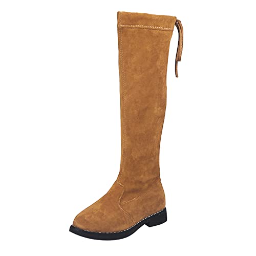 Generisch Mädchen Stiefel Mode Atmungsaktiv rutschfest Bequem Leicht Winter Kinder Stiefelette für Mädchen (Brown, 29.5 Little Child) von Generisch