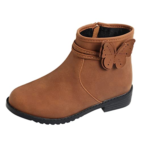 Generisch Mädchen Stiefel Schneestiefel Chelsea Boot High-Top Winterschuhe Bequeme weiche Sohle mit Seitlichem Reißverschluss für Freizeit Party von Generisch