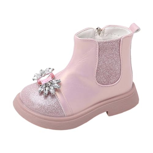 Generisch Mädchen-Stiefel Stiefeletten Mädchen Cowboystiefel Western Stiefel Oktoberfest Party mittlere hohe Reitstiefel Dicke Sohle Schuhe Herbststiefel Winterstiefel von Generisch