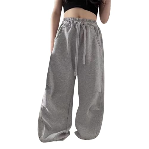 Generisch Mädchen Trainingshose Elastische Taille Sporthose Lässige Weitem Bein Strandhose Kinder Jogginghose Freizeithosen mit Taschen Girls Mode Hosen Casual Sweatpants Sweathose von Generisch