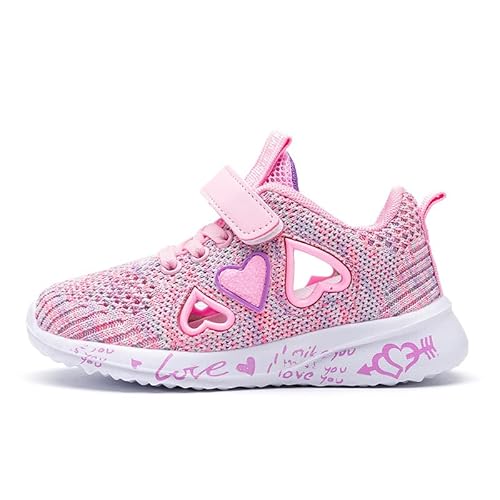 Generisch Mädchen lieben Netzschuhe Luftdurchlässige Schuhe Mädchen Prinzessin Schuhe Sportschuhe für Kinder (Einzelneitig rosa,30) von Generisch