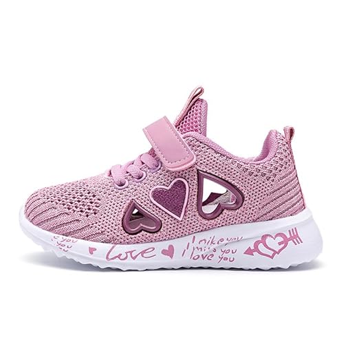 Generisch Mädchen lieben Netzschuhe Luftdurchlässige Schuhe Mädchen Prinzessin Schuhe Sportschuhe für Kinder (Einzelneitig violett,34) von Generisch