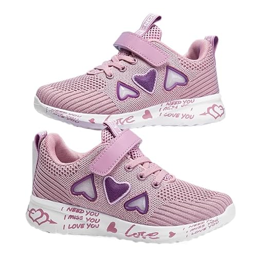 Generisch Mädchen lieben Netzschuhe Luftdurchlässige Schuhe Mädchen Prinzessin Schuhe Sportschuhe für Kinder (Violett Doppelnetz,37) von Generisch