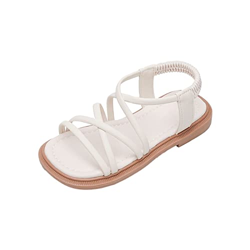 Generisch Mädchenschuhe Gr. 32 Toe Mesh Design Sandalen Flache Sandalen Kleid Schuhe Lässige Schuhe Strandschuhe Lauflernschuhe Hausschuhe (Beige, 35 Big Kids) von Generisch