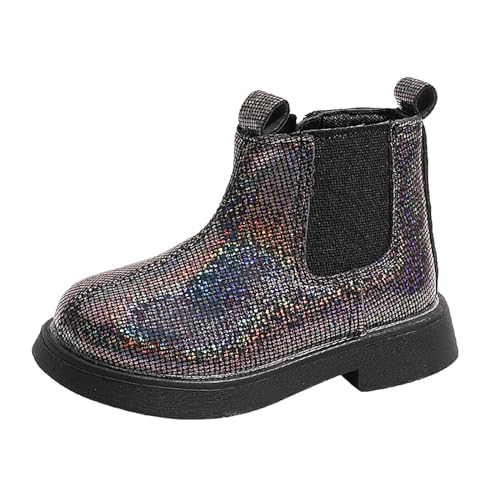 Generisch Mädchenschuhe Kinder Lange Stiefel Hohe Kinderschuhe Herbst und Winter Mädchen Lederstiefel mit Weichem Boden Winterstiefel Wasserdicht Ankle Boots Schnürstiefel von Generisch