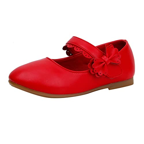 Generisch Mädchenschuhe Lederschuhe Einzelschuhe Tanzschuhe Mädchen Performance Schuhe Halbschuhe (Red, 23 Toddler) von Generisch
