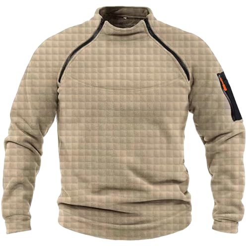 Generisch Männer Crewneck Sweatshirt Arbeitskleidung Pullover Herren Basic Arbeitspullover Sweatjacke Herren mit reißverschlusstaschen Pullover männer Baumwolle schwarzer Pulli Herren Oversize von Generisch