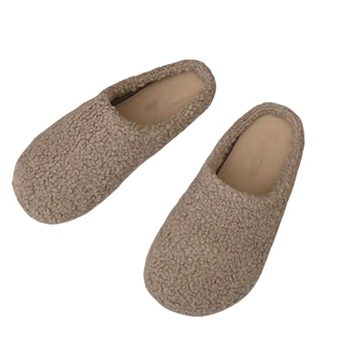 Generisch Männer Damen Paare Winter Home Indoor Hausschuhe - Slipper Damen Elegant Teddy-Fleece Pantoletten Bequem Hauspantoffeln Rutschfest Hausschlappen Süße Plüschhausschuhe Einfarbige Bodenschuhe von Generisch