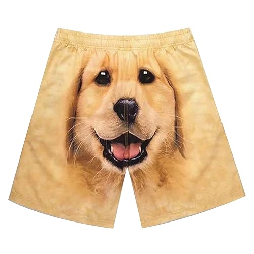 Generisch Männer Hose Kurz, Kurze Hosen Herren Stretch Hose Mit Hundemuster Bequeme Schnelle Trocknend Freizeithose Urlaub Strandshorts Mit Gummizug Lockere Workout Shorts Herrenshorts Sommerhose von Generisch