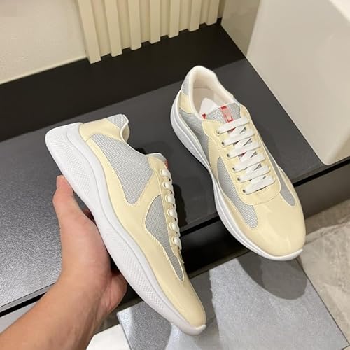 Generisch Männer Mode Splice Leisure Board Schuhe Atmungsband Leder (Apriksfarbe6,43) von Generisch