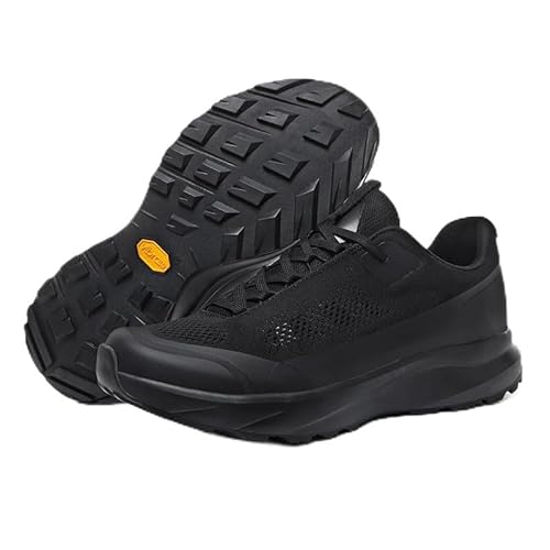 Generisch Männer Rotation Knopf Outdoor Freizeit Wanderschuhe rutschfeste Verschleißbeständige Atmung Mode Sport Bergsteigerschuhe (Band schwarz,40) von Generisch