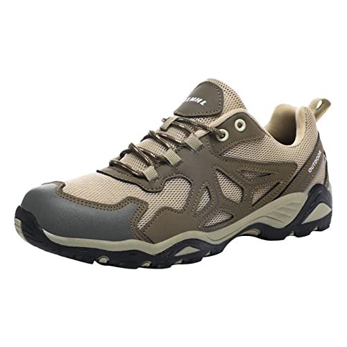 Generisch Männer Sport Schuhe Muster Nicht Slip Bergsteigen Schuhe Mesh Atmungsaktive Bequeme Casual Wanderschuhe Schuhe Design Herren 46 (Brown, 44) von Generisch
