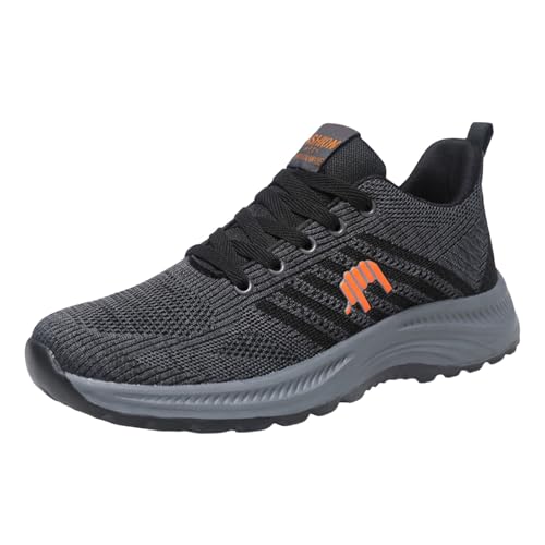 Generisch Männer Sport Schuhe Netz Fly Woven Frühling Bequeme Atmungsaktive Leichte Lauf Herrensneaker Trekkingschuhe Wanderschuhe (Grau Gr.44) von Generisch