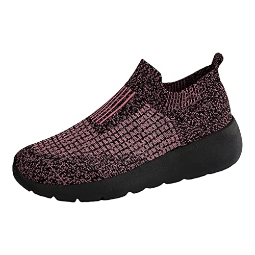 Generisch Männer Sportschuhe Muster Mesh Atmungsaktive Und Bequeme Dicke Sohle Paar Slip On Schuhe Herren Winter Schuhe Wasserdicht (Hot Pink, 41) von Generisch