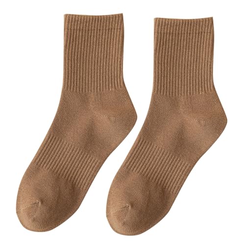 Generisch Männer Strümpfe Paare Frühling Sommer Tube Einfarbige Baumwollsocken für Männer und Frauen Schweißabsorbierende atmungsaktive Sportstrümpfe Strümpfe Echte Seide (Brown 20CM*8CM) von Generisch