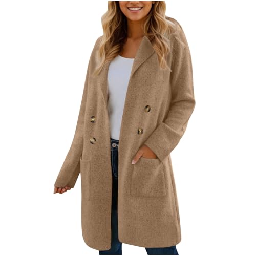 Generisch Mantel Damen Lang Trenchcoat Wollmantel Angebote Des Tages Heute Wolljacke Elegant Mantel Winter Fashion Longjacke Revers Wintermantel Frühling Übergangsjacke Warm Outdoor Winterjacke von Generisch