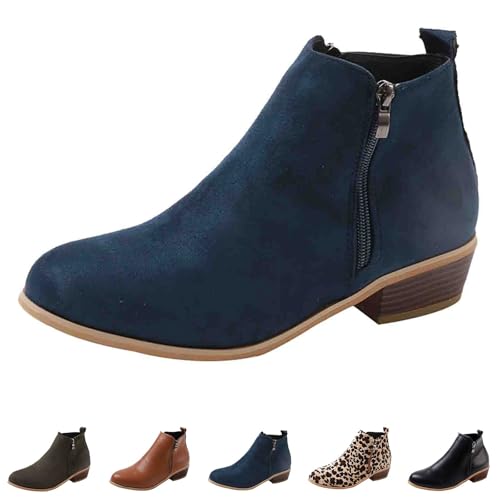 Generisch Mantel Damen Sale, Stiefeletten Damen Wildleder Halbstiefel Spitz Schlupfschuhe Ankle BootsKurz Stiefel Mit Doppelter Reißverschluss Retro Booties, Warehouse Deal von Generisch