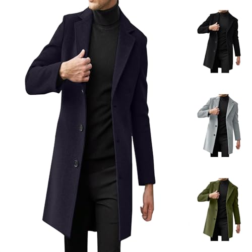 Generisch Mantel Herren Wintermantel Wolle Winter Kurzmantel Winterjacke Kerbkragen Mittellang Wollmantel mit Stehkragen und Revers Freizeit übergangsjacke Mann Schwarz Business Outfit Coat Generisch Mantel Herren Wintermantel Wolle Winter Kurzmantel Winterjacke Kerbkragen Mittellang Wollmantel mit Stehkragen und Revers Freizeit übergangsjacke Mann Schwarz Business Outfit Coat von Generisch