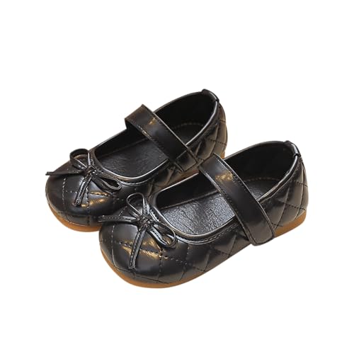 Generisch Mary Janes Mädchen Schleifendetail Einfarbiges Lederobermaterial Weiche Sohle Flaches Design Für Freizeit Schule Veranstaltungen Mädchen Schuhe von Generisch